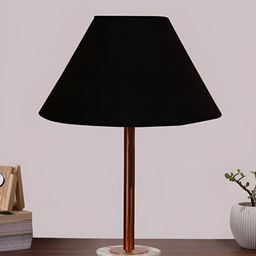 Aura Black & Brown Textured Metal Frustum Shaped Table Lamp-picture-11