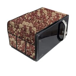 The Furnishing Tree Waterproof & Dustproof PVC Microwave Oven Top Cover with 6 Utility Pockets Flor-image-41