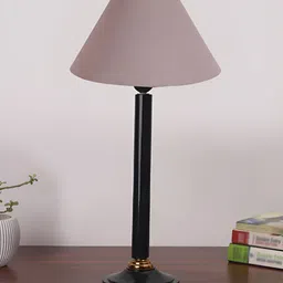 Devansh Grey Wooden Frustum Shaped Table Lamp-19
