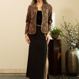 HOUSE OF INARI Women Floral Lightweight Open Front Jacket with Embroidered-picture-15