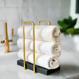 Mason Home Black & Gold-Toned Solid Marble Towel Holder-23