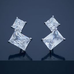 Kushal's Fashion Jewellery 92.5 Sterling Silver Rhodium-Plated Zircon Classic Studs-image-89