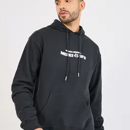 Styli Grey Printed Hooded Relaxed Fit Sweatshirt-image-57