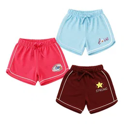 CERABI Girls Pack of 3 Regular Fit High-Rise Cotton Shorts-picture-13