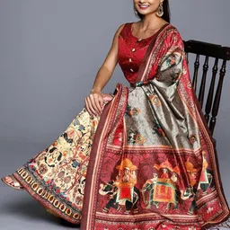 Kaizen TEXO FAB Printed Semi-Stitched Lehenga & Unstitched Blouse With Dupatta image 4