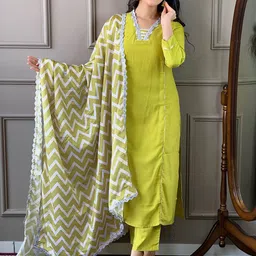 Moda Rapido Women Embroidered Regular Kurta with Palazzos & With Dupatta-image-54