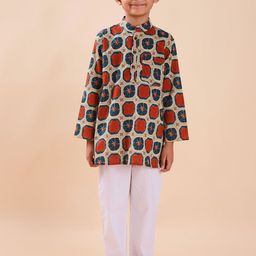 Sangria Boys Printed Pure Cotton Straight Kurtas-17