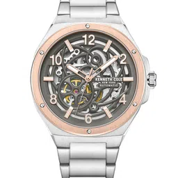 Kenneth Cole Men Skeleton Dial & Stainless Steel Bracelet Style Straps Analogue Automatic Watch-14