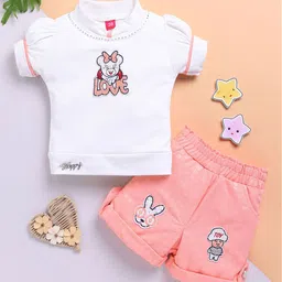 Toonyport Girls Printed Round Neck Top With Shorts-image-82