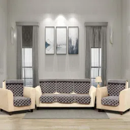 Aura Black & White 6 Pieces Printed 5 Seater Sofa Covers-17