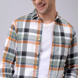 The Indian Garage Co Men Slim Fit Opaque Checked Casual Shirt-image-52