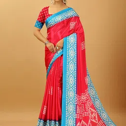 NIRMAL CREATION Bandhani Printed Pure Crepe Saree-image-85