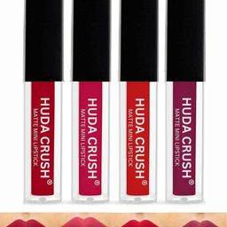 Huda crush Set Of 4 Long Lasting Matte Mini Lipstick - 2 ml Each - Red Edition-picture-1