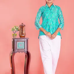 SHISHKALA Quirky Printed Pure Cotton Shirt With Trousers-11