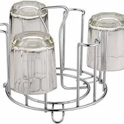 Stainless Steel Glass Stand Royal Glass Holder for Kitchen Nickel Chrome Stainless Steel Glass Holder-image-8
