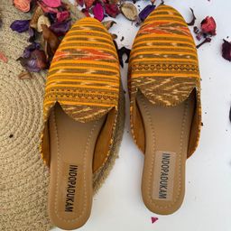 Indopadukam Women Printed Ethnic Mojaris Flats-image-35