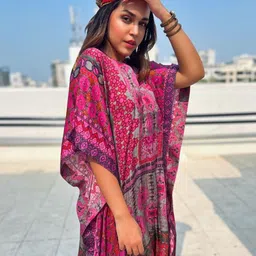 THE BOOZY BUTTON Printed Maxi Nightdress-10
