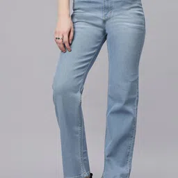 ZUYA Women Straight Fit High-Rise Light Fade Stretchable Jeans-picture-33