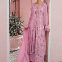 ODETTE Women Regular Kurta with Palazzos & With Dupatta-picture-21