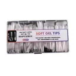 RANORE Set Of 600 Half Matte Coffin Press On Artificial Nails - Transparent image 1