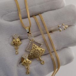 Gold Pendant set for women-image-67