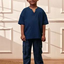 VASTRAMAY Boys Regular Pure Cotton Kurta with Trousers-6