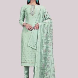 HERE&NOW Woven Design Banarasi Jacquard Unstitched Dress Material-picture-31