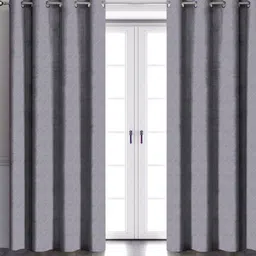 Aura Grey 2 Pieces Printed Room Darkening Long Door Curtains-picture-0