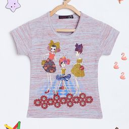 PAMPOLINA Girls Scoop Neck Embellished Top-image-99