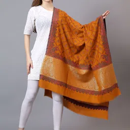 Mizash Women Ethnic Motifs Woven Design Shawl-image-38