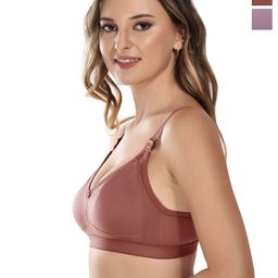 elina Pack of 2 Full Coverage Dry Fit Seamless Cotton Minimizer Bra-image-29