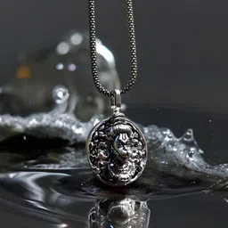 P. R. PRINTS Silver-Plated Circular Pendants with Chains-44