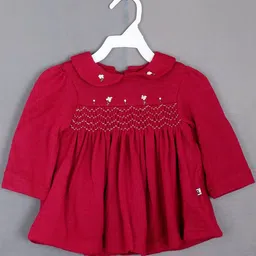 BAESD Girls Embroidered Smocked Detail Peter Pan Collar Cotton A-Line Dress-image-31