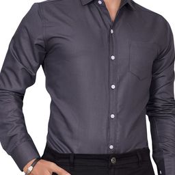 Metronaut Men Standard Regular Fit Spread Collar Solid Cotton Formal Shirt-image-50