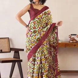 Anouk Rustic Ready to Wear Ikat Saree-picture-35