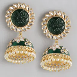 Anouk Gold-Plated Beaded Dome Shaped Jhumkas-42