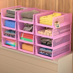 Myntra Elegant Homes Pink Set of 6 Regular Multi-Utility Organisers-picture-43