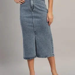 Chemistry Denim A-Line Midi Skirt-15