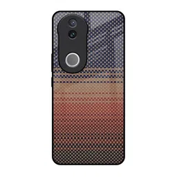 QRIOH Abstract Printed Fiber Artistry Glass Silicone Vivo V50 5G Back Case-90