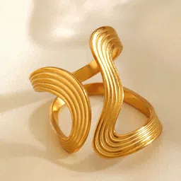LULU & SKY Gold-Plated Wrap Adjustable Finger Ring-12