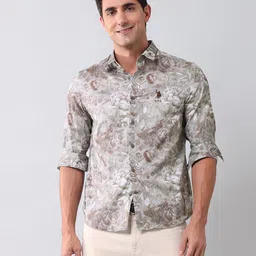 U.S. Polo Assn. Denim Co. Men Classic Fit Spread Collar Floral Printed Cotton Casual Shirt-picture-29