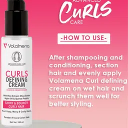 Volamena Curls Defining Cream For Shiny & Bouncy Curly Hair 100 ml image 2