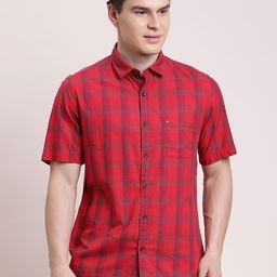 Turtle Tartan Checked Spread Collar Relaxed Slim Fit Pure Cotton Casual Shirt-image-70