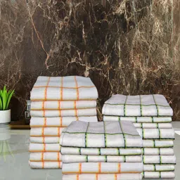 Aura Set of 24 Checked Cotton 210 GSM Hand Towels-11