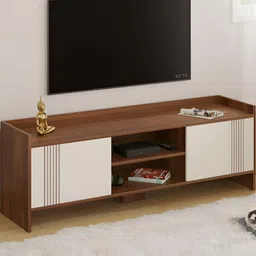 bluewud Charley Brown Wooden TV Entertainment Unit With Shelves-picture-10