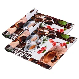 Kuber Industries Beige 2 Pieces Tea Printed Water Resistant Shelf Liner-88