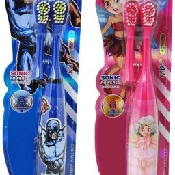 madago Blue and Pink Vibration Motion Kids ToothBrush with additional head pack of 2 Electric Toothbrush-image-31