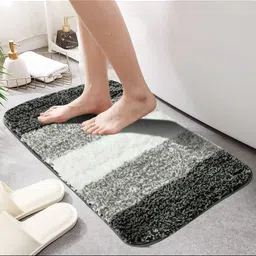 GBL COLLECTION Grey & White Textured Anti-Skid Bath Rug-image-92