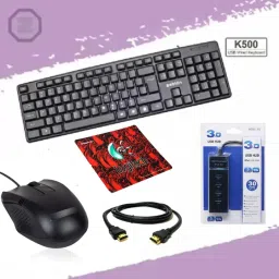 zebion 5 IN 1 COMBO PACK WITH KEYBOARD ,MOUSE,MOUSEPAD,USB HUB & HDMI CABLE Combo Set-7