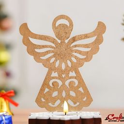 eCraftIndia Gold-Toned & Brown Fairy Showpiece Wooden Tea Light Candle Holders-44